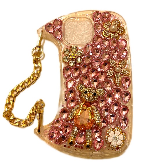 iPhone 13 Full Pink Diamond Rhinestones Bag Style Phone Case NWT - Picture 3 of 7